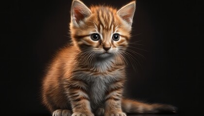 Fototapeta na wymiar cute adorable ginger tabby kitten