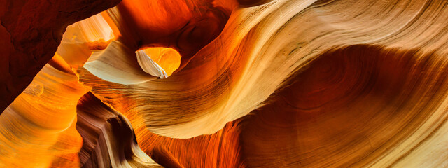 scenic antelope canyon page in arizona. abstract background and travel concept.