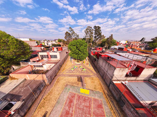vista aérea de parque con árbol