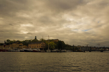 Fototapeta na wymiar sailing in the fjord of stockholm