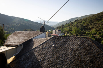 a view over Sobradelo town, Carballeda de Valdeorras, province of Ourense, Galicia, Spain - June 2022