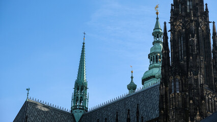 Fototapeta na wymiar Hradčany Prague Castle with St. Vitus Cathedral.