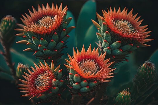 picture of coppertips flowers in full bloom surrounded by foliage Generative AI