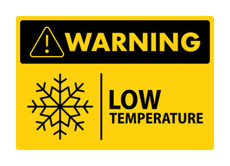 Low temperature warning sign. Ice cold symbol. Subzero thermometer