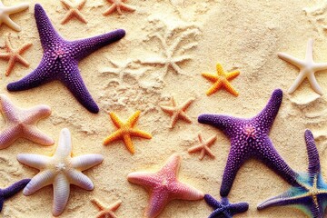 Fototapeta na wymiar seashells on seashore - beach holiday background