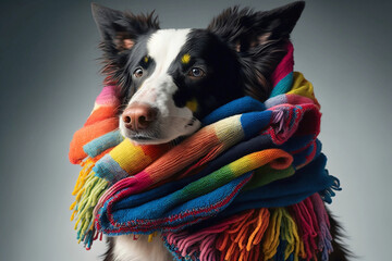 border collie dog with scarf