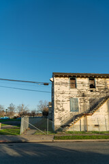 Fototapeta na wymiar Abandoned property on the Alameda Naval Station