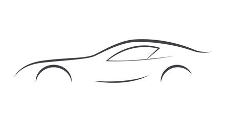 Minimal Car Logo Design - Car Icon Vector Illustration Template Design - Sketch of a Car
