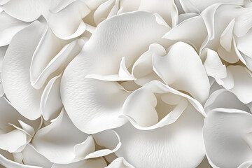 Beautiful white rose petals. Generative AI