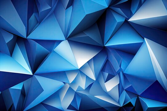 Blue Triangle Texture Background Generative AI