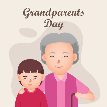 Happy grandparents day vector