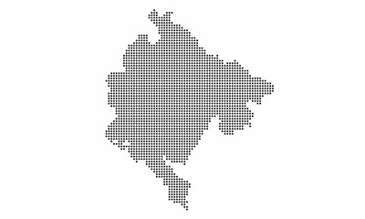 Fototapeta na wymiar Montenegro dotted map with grunge texture in dot style. Abstract vector illustration of a country map with halftone effect for infographic. 