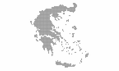 Fototapeta na wymiar Greece dotted map with grunge texture in dot style. Abstract vector illustration of a country map with halftone effect for infographic. 
