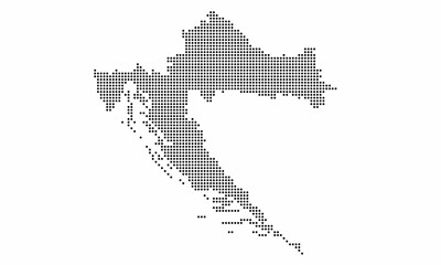 Fototapeta na wymiar Croatia dotted map with grunge texture in dot style. Abstract vector illustration of a country map with halftone effect for infographic. 