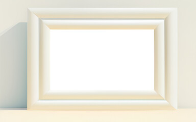Realistic empty frame on light background. Table surface. Border for your creative project, mockup for you business project. generative AI	