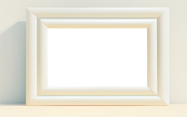 Realistic empty frame on light background. Table surface. Border for your creative project, mockup for you business project. generative AI	