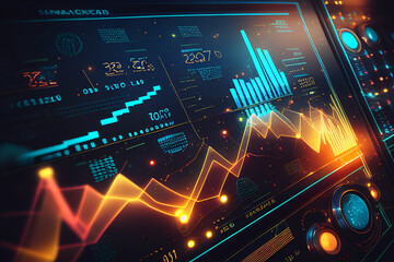 Futuristic Stock Market and Forex Trading Graph in Hyper-Realistic Style, Ideal for Investment Concepts and Financial Design, AI-Generated
