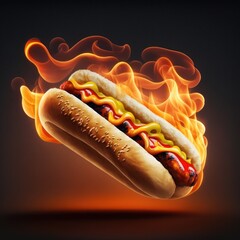 Spicy chilli hot dog, hotdog, dogão apimentado, GENERATIVE AI