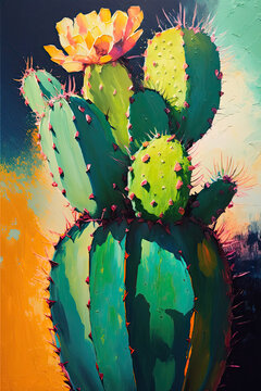 cactus painting - generative ai
