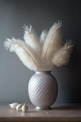 feathers in an arrangement like a flower bouquet - generative ai 