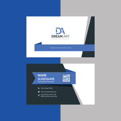Double-sided modern blue color business card template