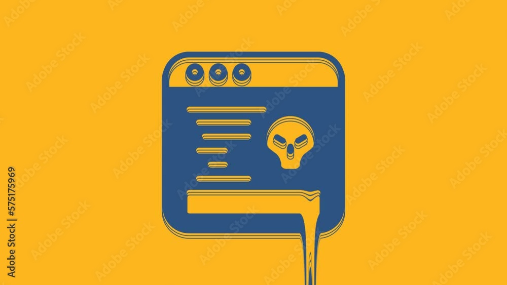 Aufkleber blue system bug concept icon isolated on orange background. code bug concept. bug in the system. bug