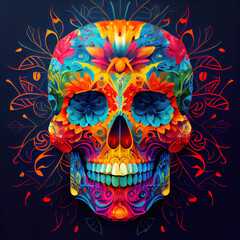 Colorful Skull - Generative AI