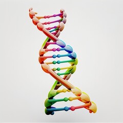 Colorful DNA Double Helix, Created by Generative AI Technology