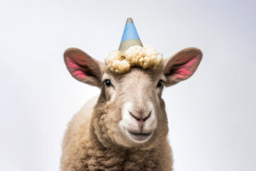 A Cute Sheep in a Party Hat , Nursery Animal , Nursery Wall Art , Kids Room , Digital Download, Printable Wall Art, Nursery Print