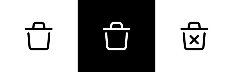 Trash can icon. bin or delete symbol. rubbish signs, vector illustration