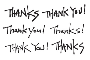 handwritten  word Thank you ,Vector