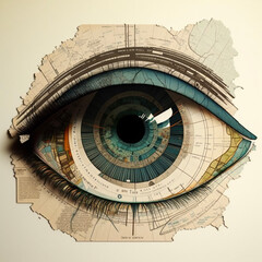Cadastral Map in the shape of an Eye Generative AI	