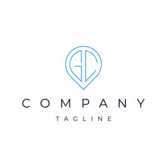 Letter GC CG initial point pin map local icon logo design vector template	