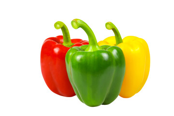 Colorful bell pepper isolated on transparent background png file