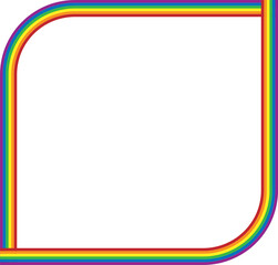 LGBT rainbow frame in rectangle shape for logo, template, banner. PNG transparent.