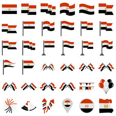 Egypt flags icon set, Egypt independence day icon set vector sign symbol