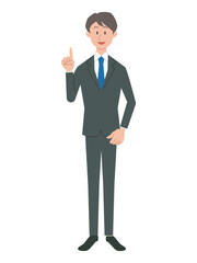 指差しをするビジネスマン