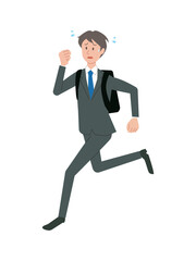 慌てて走るビジネスマン