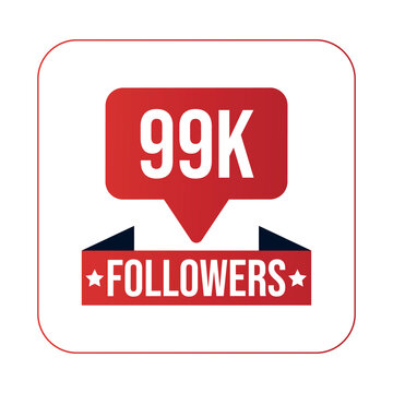 99K Followers Design Template Vector Illustration
