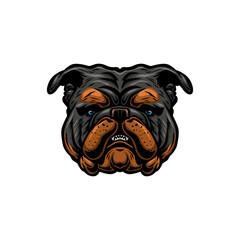 Bulldog head vector realistic style
