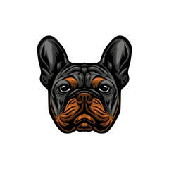 french bulldog's heads illustration vector