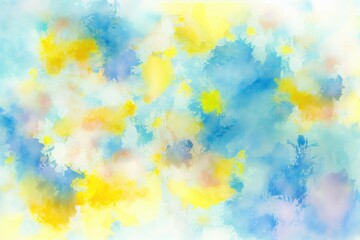 Obraz na płótnie Canvas Blue Yellow Watercolor Background, Abstract, Artistic Backdrop, Generative AI