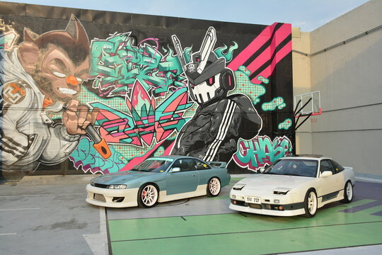 Nissan silvia s14 and Toyota mr2 at crazy 4 doors in Paranaque, Philippines