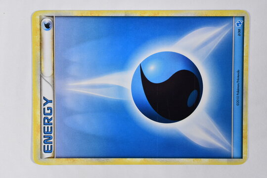 Pokemon trading card, Water Energy.
