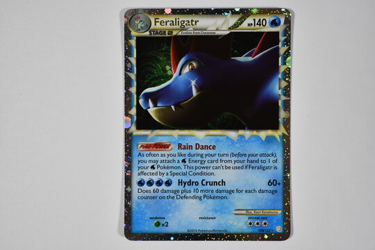 Pokemon trading card, Feraligatr.
