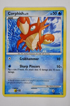 Pokemon trading card, Corphish.