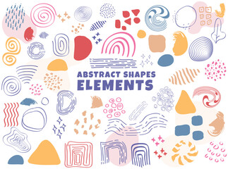 Abstract organic shapes elements collections