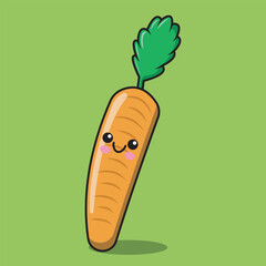 vector cute carrot vegetable character. Vegetable kawaii	
