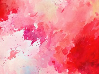 Obraz premium Bright abstract watercolor background. Red paint on white paper. Red and white watercolor wallpaper. Generative AI art.
