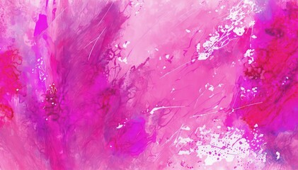 Fototapeta premium Bright abstract watercolor background. Pink paint on white paper. Pink and white oil painted wallpaper.